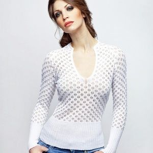 COTTON BLEND KNITTED JUMPER MADE IN EUROPE BEIGE